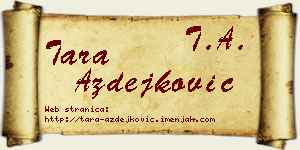 Tara Azdejković vizit kartica